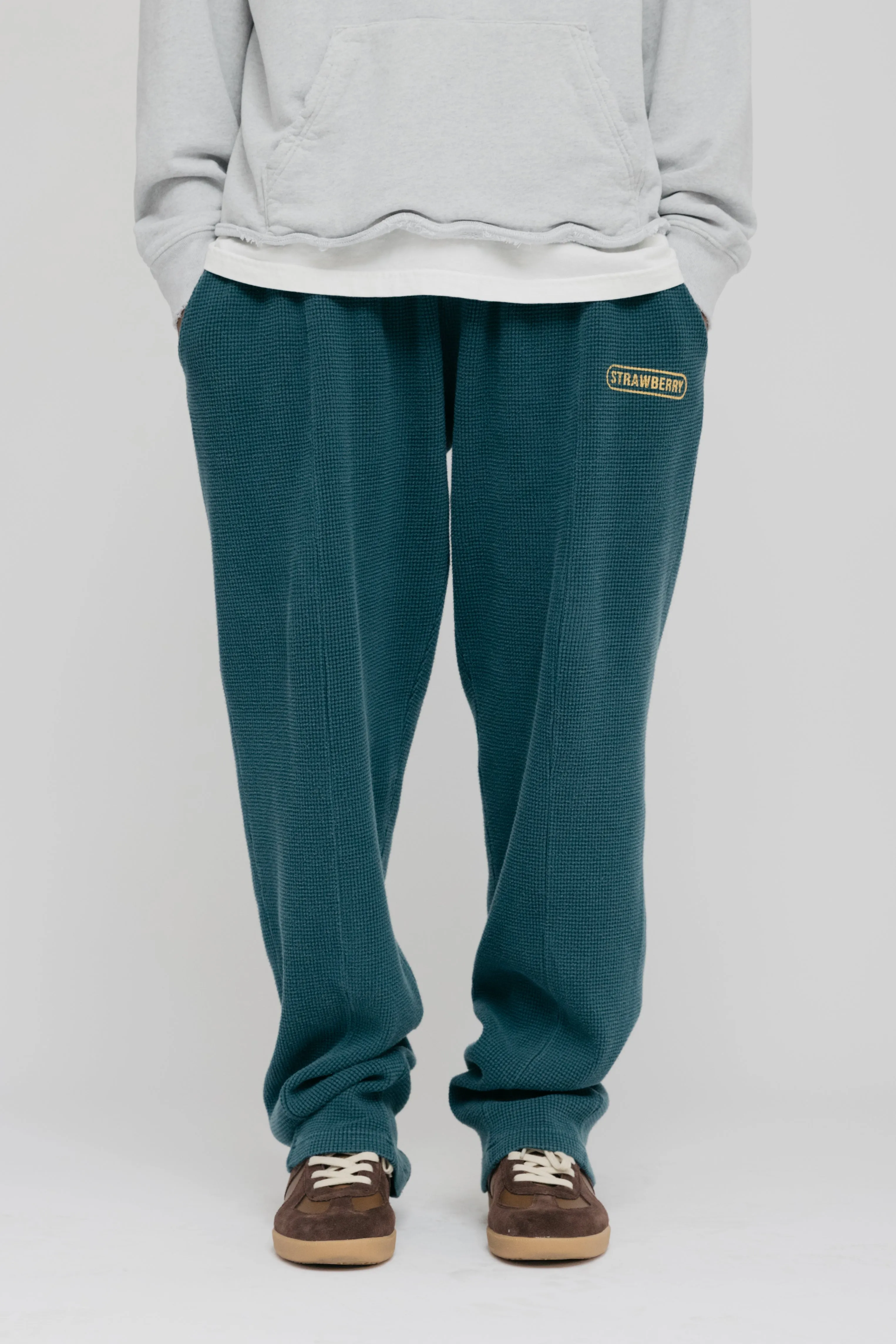 Thermal Pleated Sweatpant - Teal