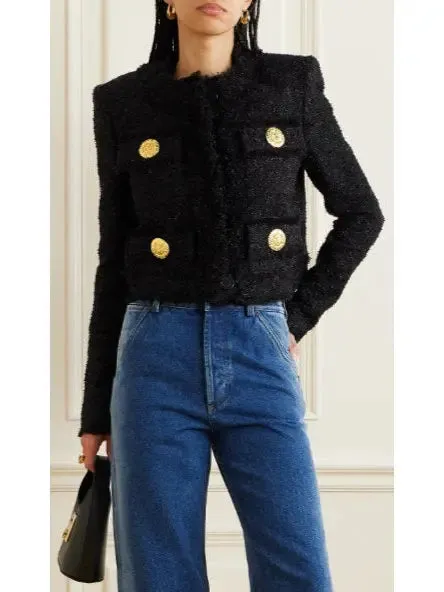 Women’s Cropped Lurex Tweed Jacket