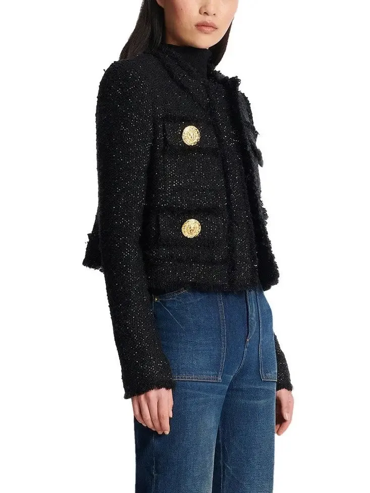 Women’s Cropped Lurex Tweed Jacket