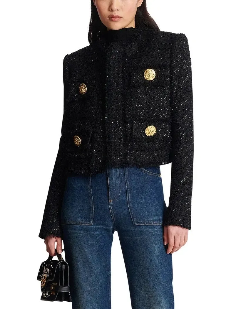 Women’s Cropped Lurex Tweed Jacket