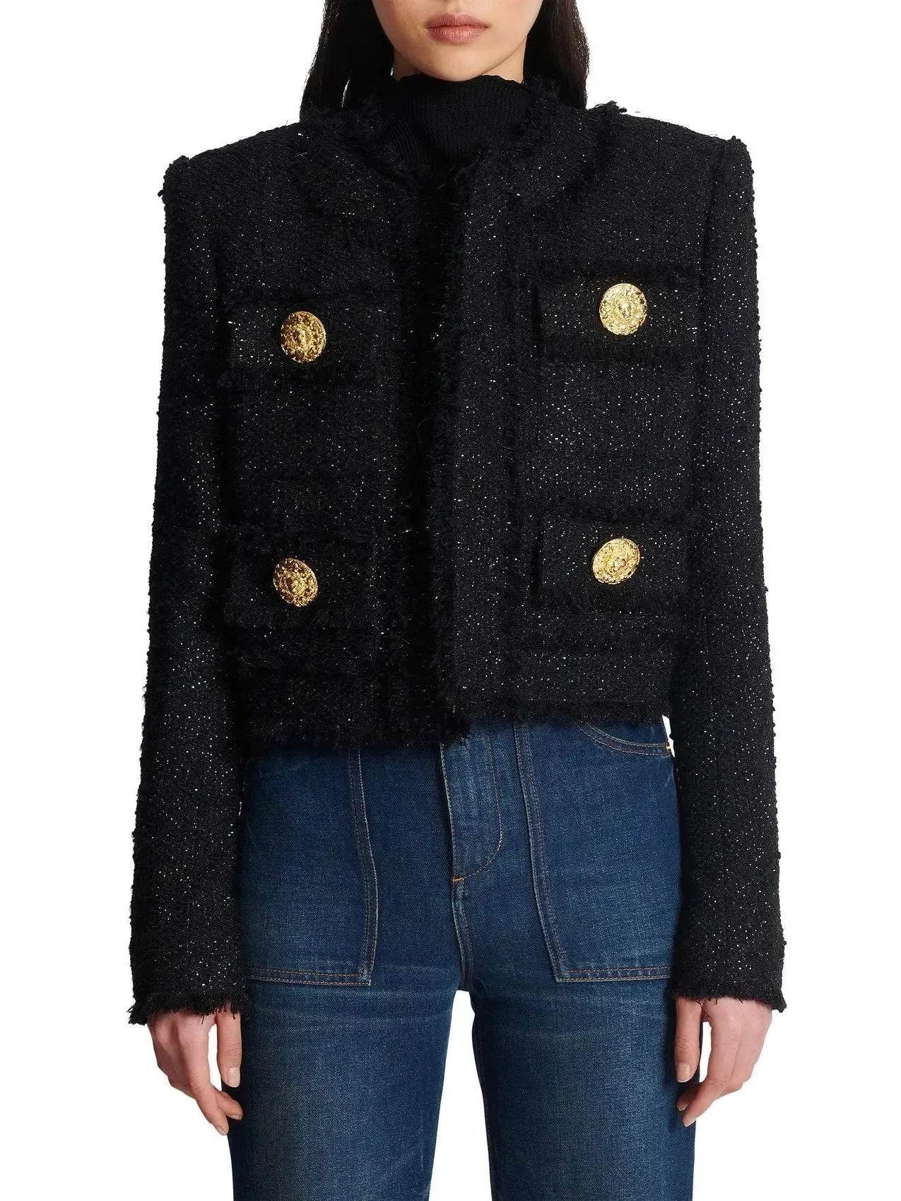 Women’s Cropped Lurex Tweed Jacket