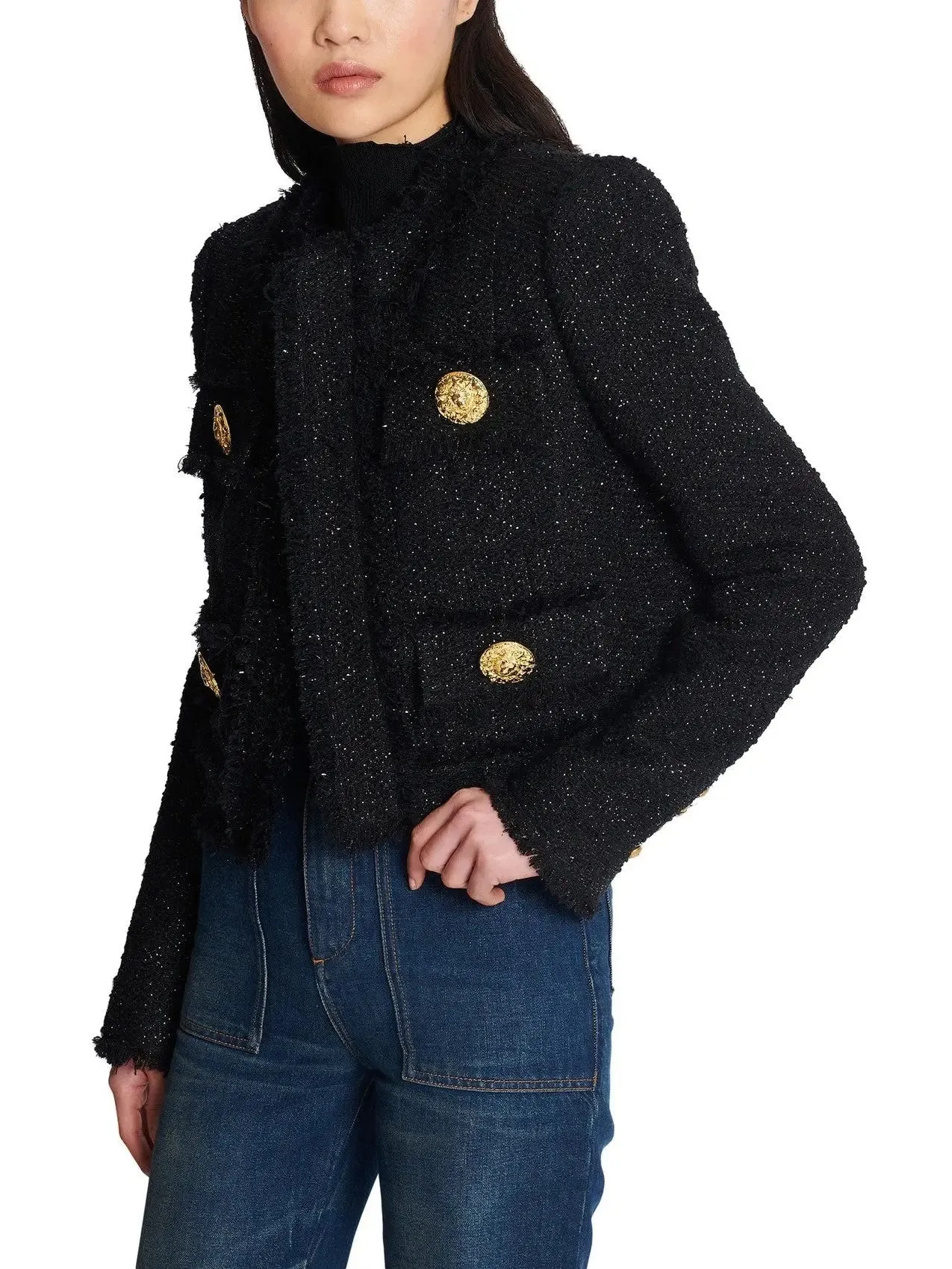 Women’s Cropped Lurex Tweed Jacket